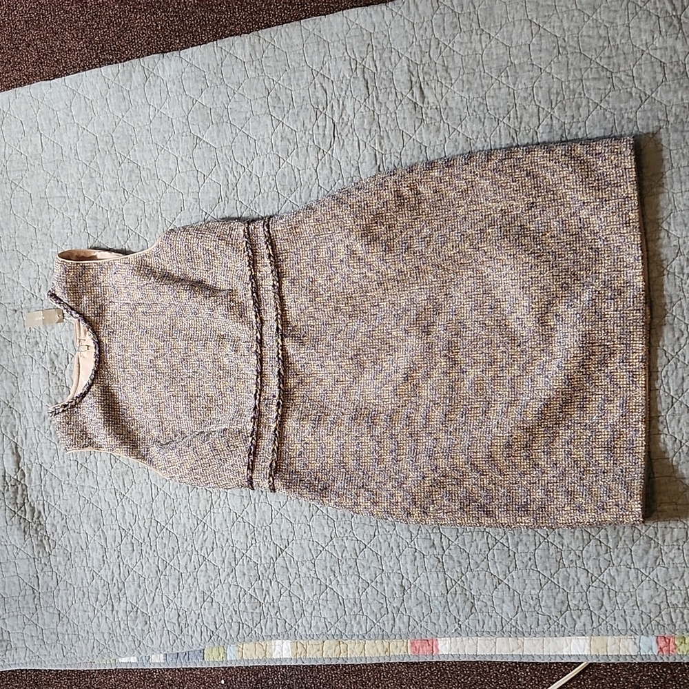 J. Crew Multicolor Tweed Midi Dress